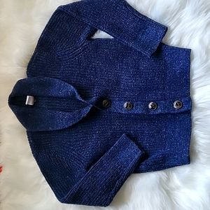 Navy blue, toddler knit cardigan, 4T